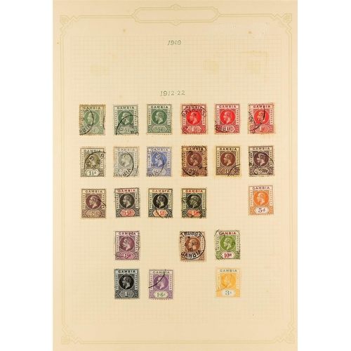 463 - GAMBIA 1912-35 USED COLLECTION incl. 1912-22 set to 1s6d and 3s, plus some additional listed shades/... 