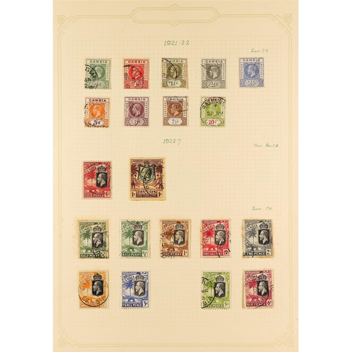 463 - GAMBIA 1912-35 USED COLLECTION incl. 1912-22 set to 1s6d and 3s, plus some additional listed shades/... 