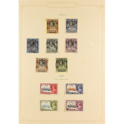 463 - GAMBIA 1912-35 USED COLLECTION incl. 1912-22 set to 1s6d and 3s, plus some additional listed shades/... 