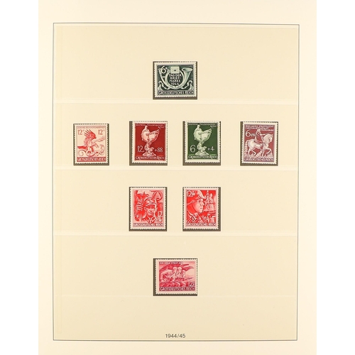 490 - GERMANY 1939-45 COMPLETE NEVER HINGED MINT COLLECTION in a hingeless Lindner album, incl. 1939 Motor... 