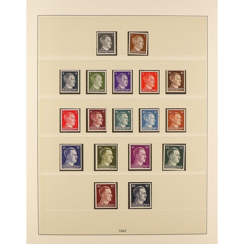 490 - GERMANY 1939-45 COMPLETE NEVER HINGED MINT COLLECTION in a hingeless Lindner album, incl. 1939 Motor... 