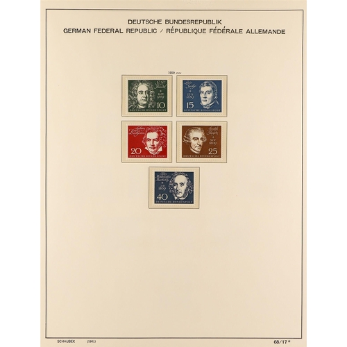 511 - GERMANY WEST 1949-60 COLLECTION of mint, never hinged or fine used incl. 1949 Parliament set used, 1... 