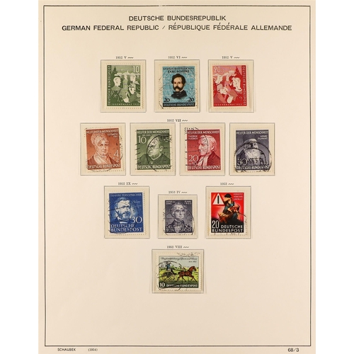 511 - GERMANY WEST 1949-60 COLLECTION of mint, never hinged or fine used incl. 1949 Parliament set used, 1... 