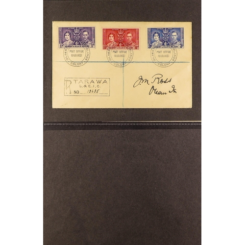 538 - GILBERT & ELLICE IS 1937 CORONATION COVERS bearing a TARAWA registration cachet, with 