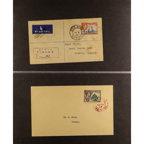 539 - GILBERT & ELLICE IS 1937-55 COVERS COLLECTION all bearing KGVI stamps (except for a 1950 stampless o... 