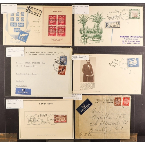 622 - ISRAEL 1949-60's COVERS RANGE an American dealers stock (P.T.S.A. $1690+) incl. better 1949-50's FDC... 