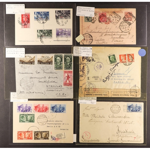 633 - ITALY 1835-1960's COVERS RANGE an American dealers stock (P.T.S.A. $3470+) incl. pre-stamp, few Colo... 