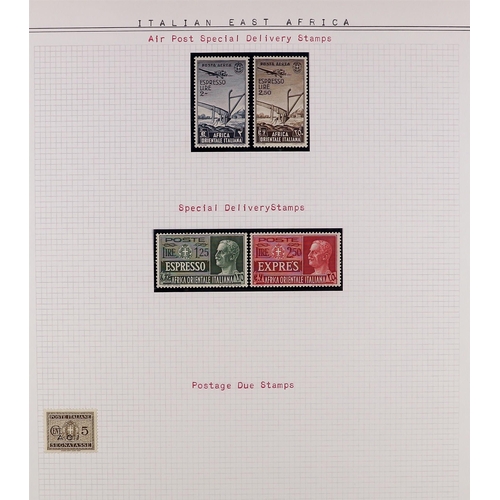 653 - ITALIAN COLONIES ITALIAN EAST AFRICA 1938-41 fine mint collection incl. 1938 (7 Feb) Air and Air Exp... 