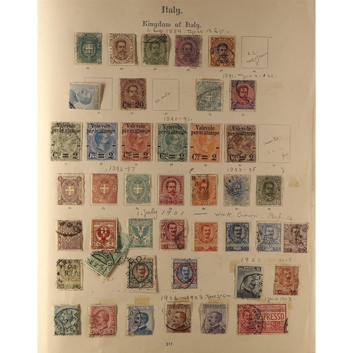 68 - COLLECTIONS & ACCUMULATIONS FOREIGN COUNTRIES a largely old time range in a battered 1898 album (no ... 