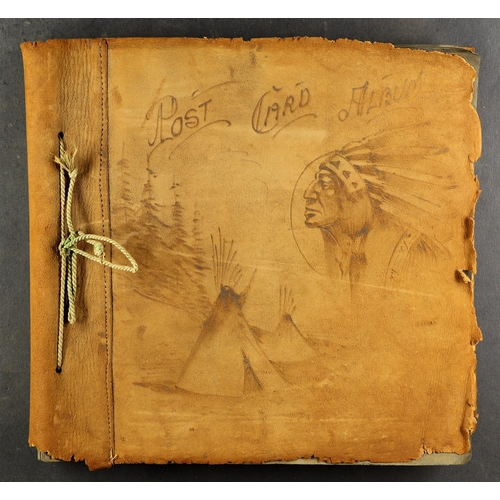 8 - A PHOTO TOUR OF CANADA 1930'S (?) a suede covered album depicting a native American and wigwams, con... 