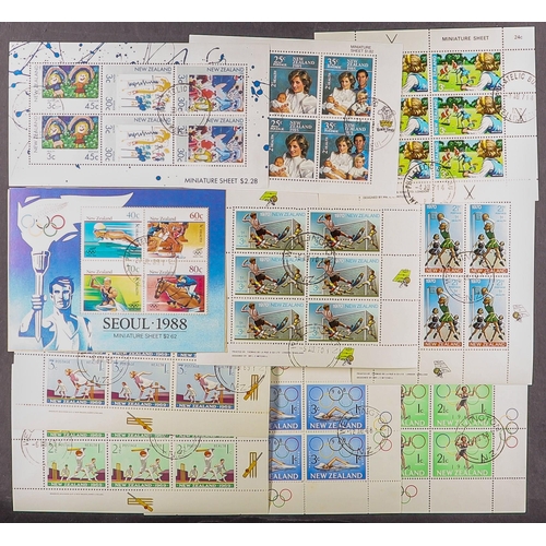 820 - NEW ZEALAND 1957-96 HEALTH MINIATURE SHEETS fine used incl. 1957 (both watermarks), 1958, 1959-62 Bi... 