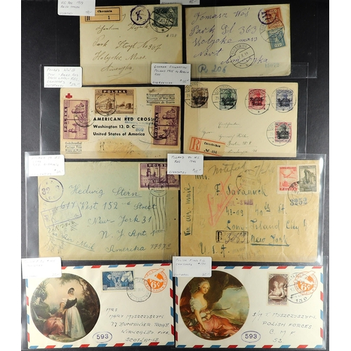 876 - POLAND 1919-40's COVERS RANGE an American dealers stock (P.T.S.A. $960+) incl. Censored, WW2 Forces ... 