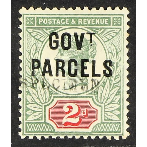 1004 - GB.QUEEN VICTORIA OFFICIAL GOVERNMENT PARCELS 1891 2d grey-green and carmine overprinted 