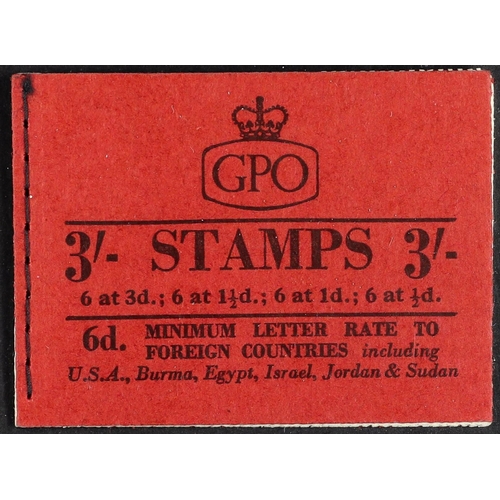 1020 - GB.ELIZABETH II 1959 GRAPHITE BOOKLET 3s (August 1959) complete booklet (red cover) containing graph... 