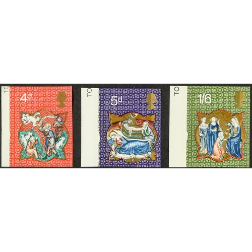 1024 - GB.ELIZABETH II 1970 CHRISTMAS IMPRMATURS complete set of IMPERFORATE IMPRIMATURS from the NPM archi... 