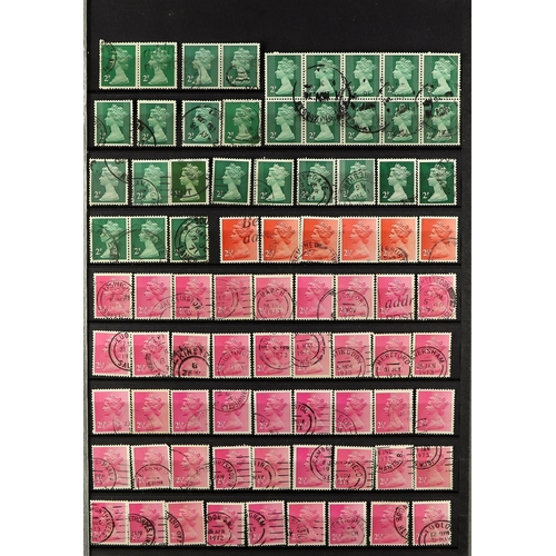 1027 - GB.ELIZABETH II 1971-96 MACHINS, LARGE VERY FINE USED COLLECTION INCLUDING REGIONALS A large stock b... 