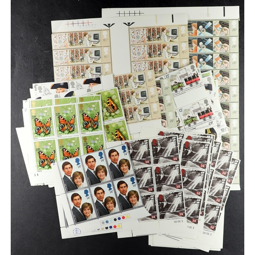 1044 - GB.ELIZABETH II COMMEMORATIVE FACE VALUE. part sheets and blocks. From the 1980s to 2010. Face value... 