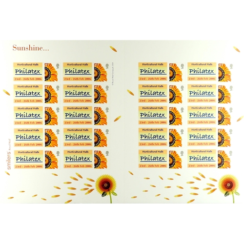 1057 - GB.ELIZABETH II PHILATEX SMILER SHEETS. Comprises of 'In the Post...' (Feb 2006), x2, 'Sunshine...' ... 