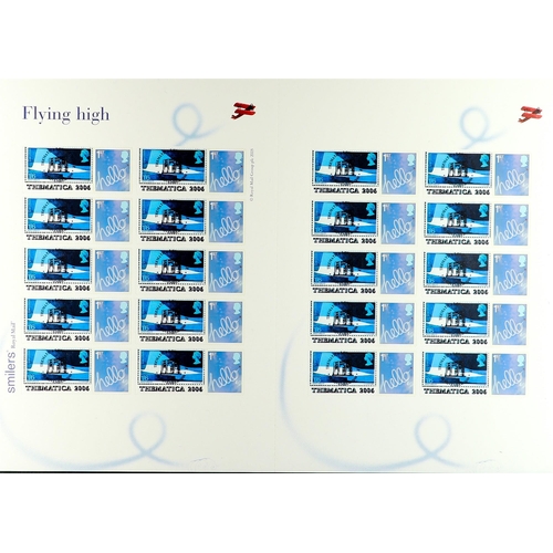 1057 - GB.ELIZABETH II PHILATEX SMILER SHEETS. Comprises of 'In the Post...' (Feb 2006), x2, 'Sunshine...' ... 