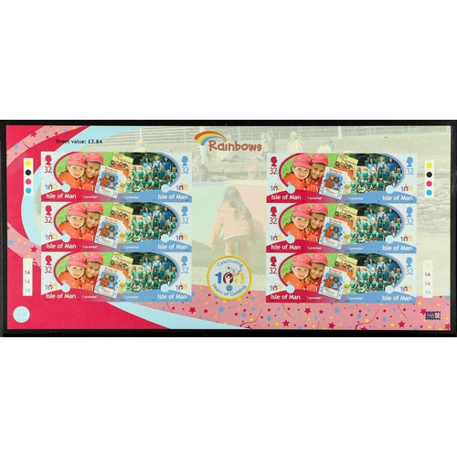 1076 - GB.ISLANDS ISLE OF MAN 2010 Centenary of Girl Guiding complete set of se-tenant IMPERF PROOF SHEETLE... 