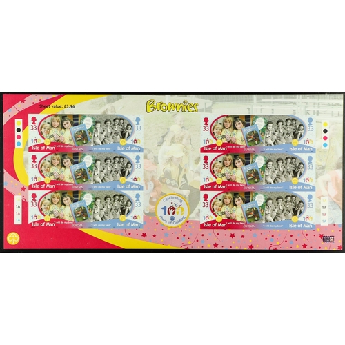 1076 - GB.ISLANDS ISLE OF MAN 2010 Centenary of Girl Guiding complete set of se-tenant IMPERF PROOF SHEETLE... 