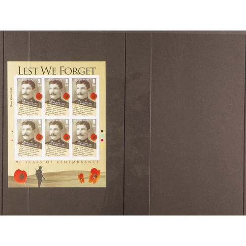 1078 - GB.ISLANDS ISLE OF MAN 2008 90th Anniversary of the End of World War I, complete set as imperf sheet... 