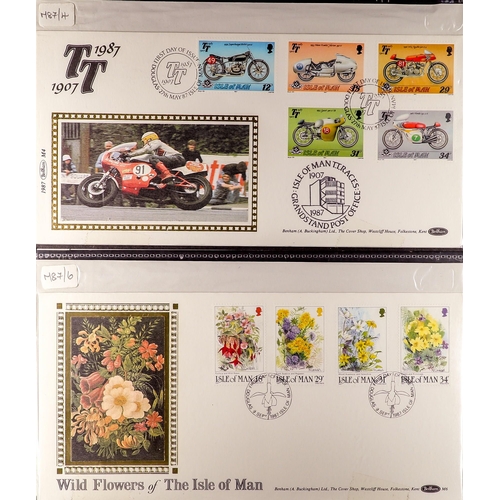 1079 - GB.ISLANDS ISLE OF MAN BENHAM FDC'S 1985-90 collection, between M85/03-M90/30, fine. (38 covers)