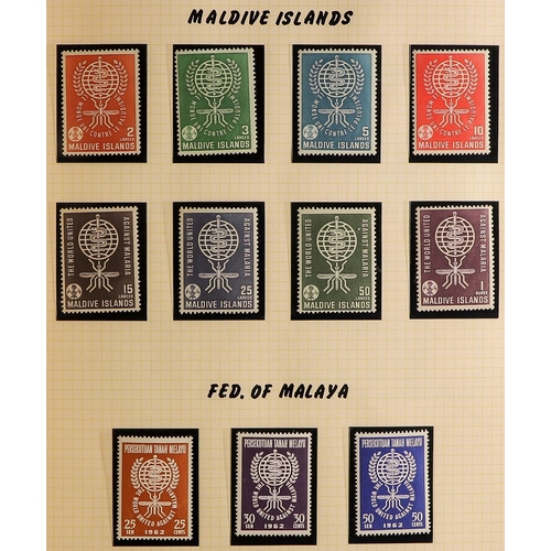 122 - TOPICALS MALARIA ERADICATION 1960-63 never hinged mint collection with sets, miniature sheets & shee... 