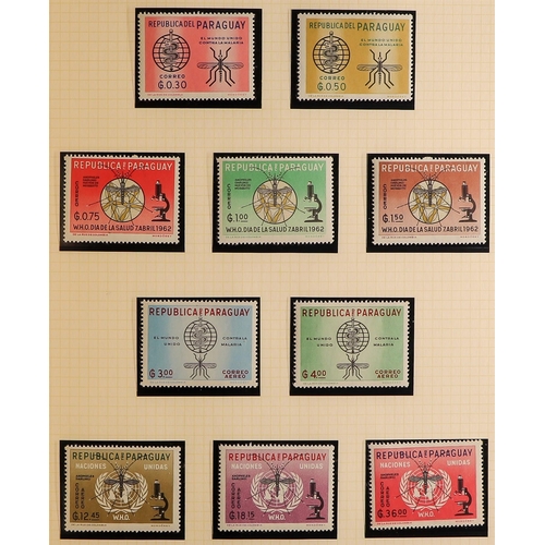 122 - TOPICALS MALARIA ERADICATION 1960-63 never hinged mint collection with sets, miniature sheets & shee... 