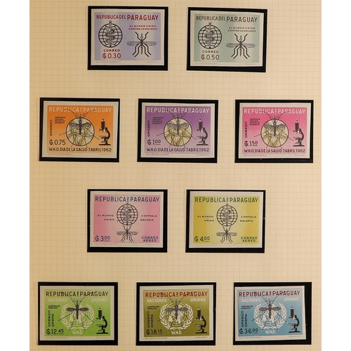 122 - TOPICALS MALARIA ERADICATION 1960-63 never hinged mint collection with sets, miniature sheets & shee... 