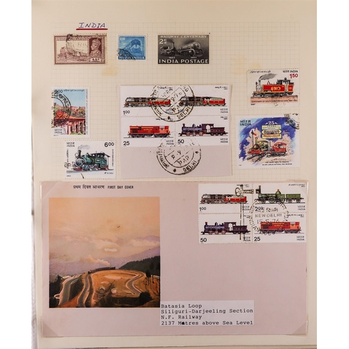 124 - TOPICALS RAILWAYS collection of stamps, covers, cards, presentation packs and some ephemera in an al... 