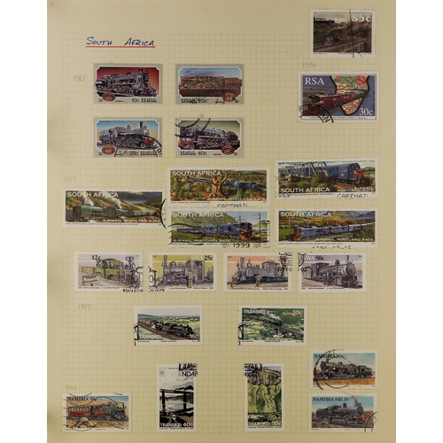 124 - TOPICALS RAILWAYS collection of stamps, covers, cards, presentation packs and some ephemera in an al... 