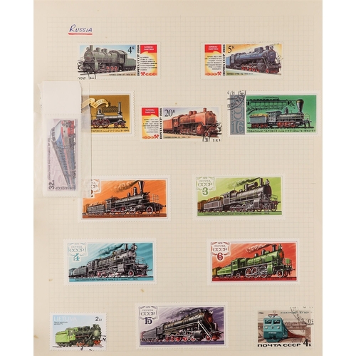 124 - TOPICALS RAILWAYS collection of stamps, covers, cards, presentation packs and some ephemera in an al... 