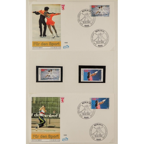 126 - TOPICALS SPORTS ON STAMPS OF GERMANY 1956-1999 extensive two volume collection of never hinged mint ... 