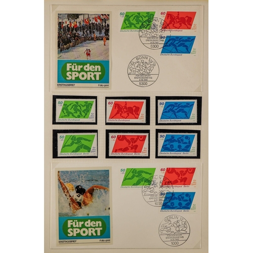 126 - TOPICALS SPORTS ON STAMPS OF GERMANY 1956-1999 extensive two volume collection of never hinged mint ... 