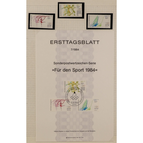 126 - TOPICALS SPORTS ON STAMPS OF GERMANY 1956-1999 extensive two volume collection of never hinged mint ... 