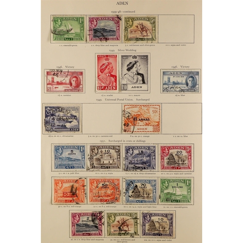 13 - COLLECTIONS & ACCUMULATIONS BRITISH COMMONWEALTH KGVI CROWN ALBUM a used collection incl. Aden 1951 ... 