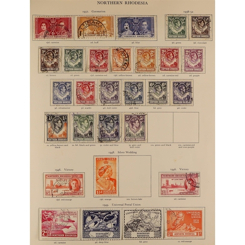 13 - COLLECTIONS & ACCUMULATIONS BRITISH COMMONWEALTH KGVI CROWN ALBUM a used collection incl. Aden 1951 ... 