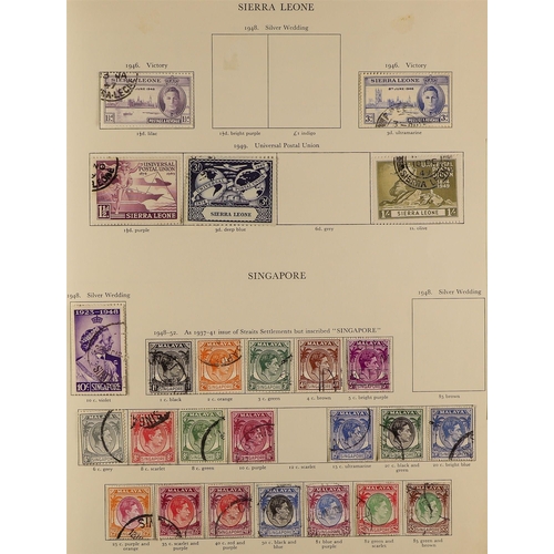 13 - COLLECTIONS & ACCUMULATIONS BRITISH COMMONWEALTH KGVI CROWN ALBUM a used collection incl. Aden 1951 ... 