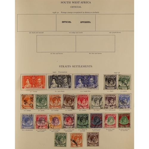 13 - COLLECTIONS & ACCUMULATIONS BRITISH COMMONWEALTH KGVI CROWN ALBUM a used collection incl. Aden 1951 ... 