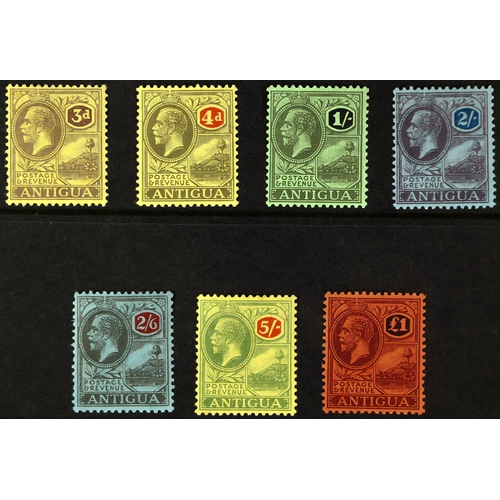 137 - ANTIGUA & BARBUDA 1921-22 MCA set, SG 55/61, fine mint. Cat. £300. (7 stamps)