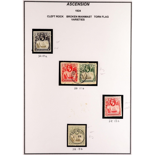 147 - ASCENSION 1922-77 COLLECTION incl. 1924 to 2s and 3s (pulled corner perf) mint, listed varieties gro... 