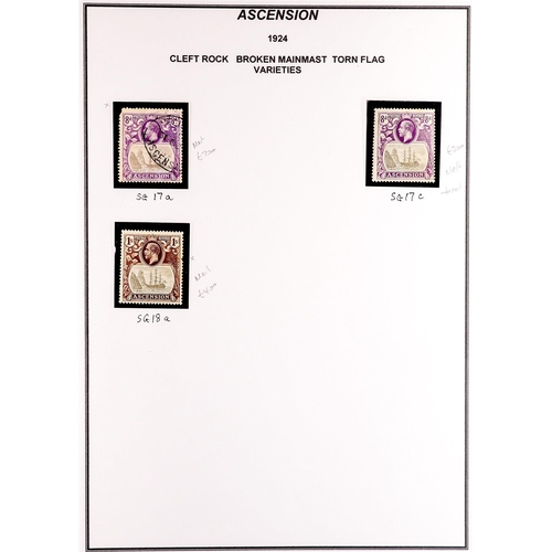 147 - ASCENSION 1922-77 COLLECTION incl. 1924 to 2s and 3s (pulled corner perf) mint, listed varieties gro... 