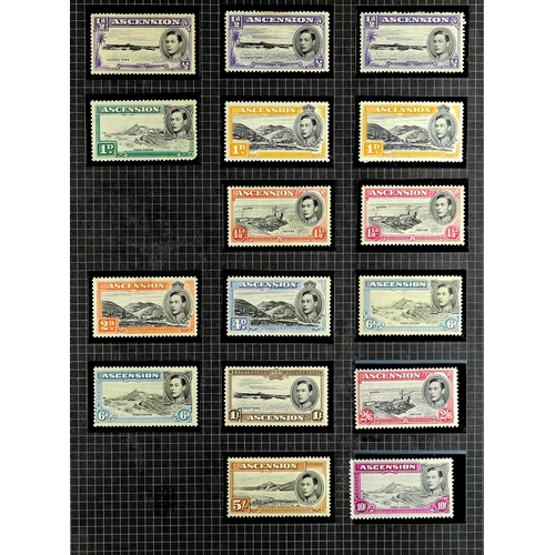 147 - ASCENSION 1922-77 COLLECTION incl. 1924 to 2s and 3s (pulled corner perf) mint, listed varieties gro... 