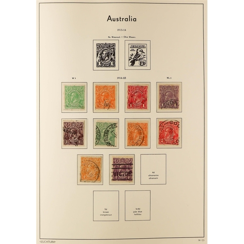 164 - AUSTRALIA 1913-85 EXTENSIVE USED COLLECTION in a Lighthouse hingeless album, incl. Roos to 2s, KGV H... 