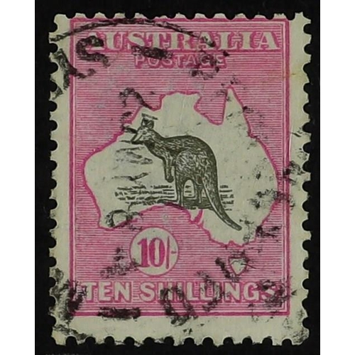 167 - AUSTRALIA 1915-27 10s grey & pink Kangaroo, SG 43, cds used. Cat. £350.