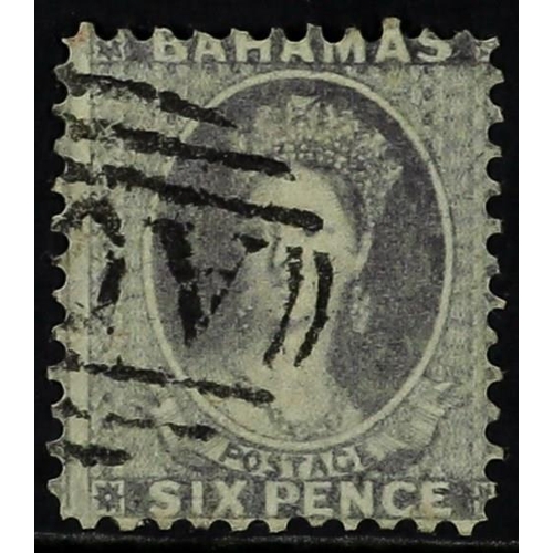 205 - BAHAMAS 1862 6d lavender-grey Chalon, perf. 11½, 12, SG 11, with good colour and neatly cancelled. S... 