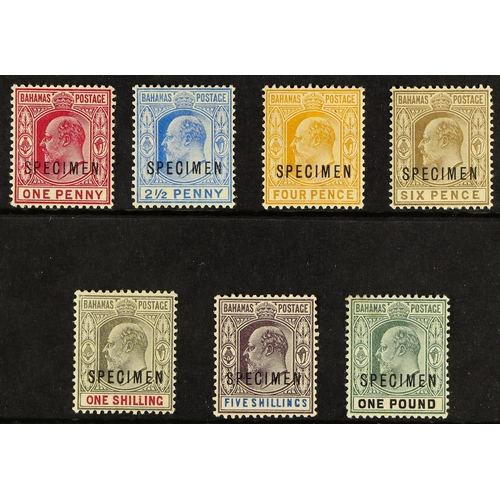 214 - BAHAMAS 1902 set, overprinted SPECIMEN, SG 62/70s, fine mint. (7 stamps)