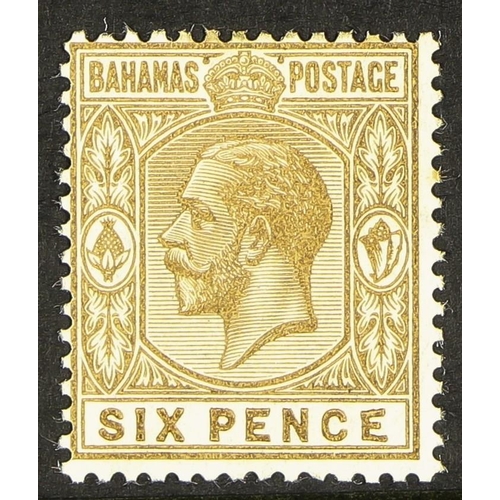 217 - BAHAMAS 1912 6d bistre-brown, malformed 