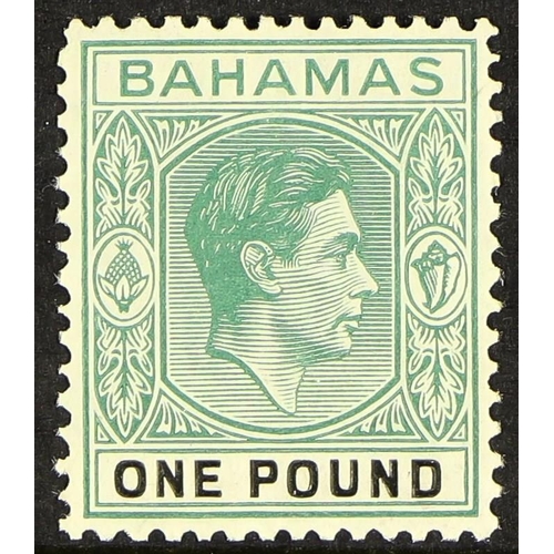 230 - BAHAMAS 1938 £1 deep grey-green and black, SG 157, never hinged mint, with usual streaky gum. Cat. £... 